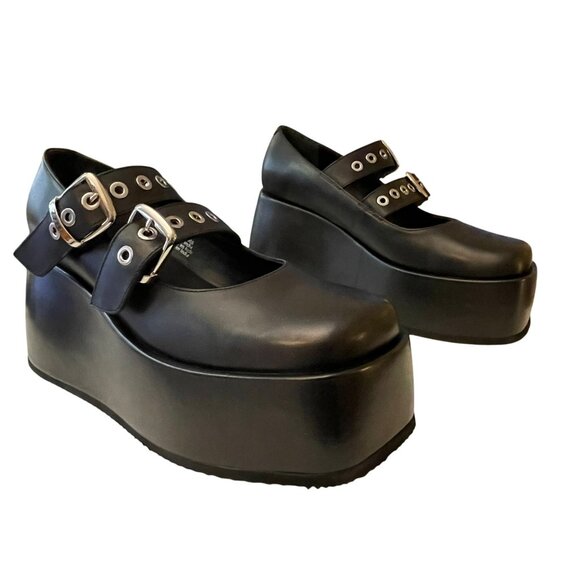 Free People Rhys Mary Jane Platform Boho Punk Gothic Shoes Size 8.5 NEW - Picture 1 of 9